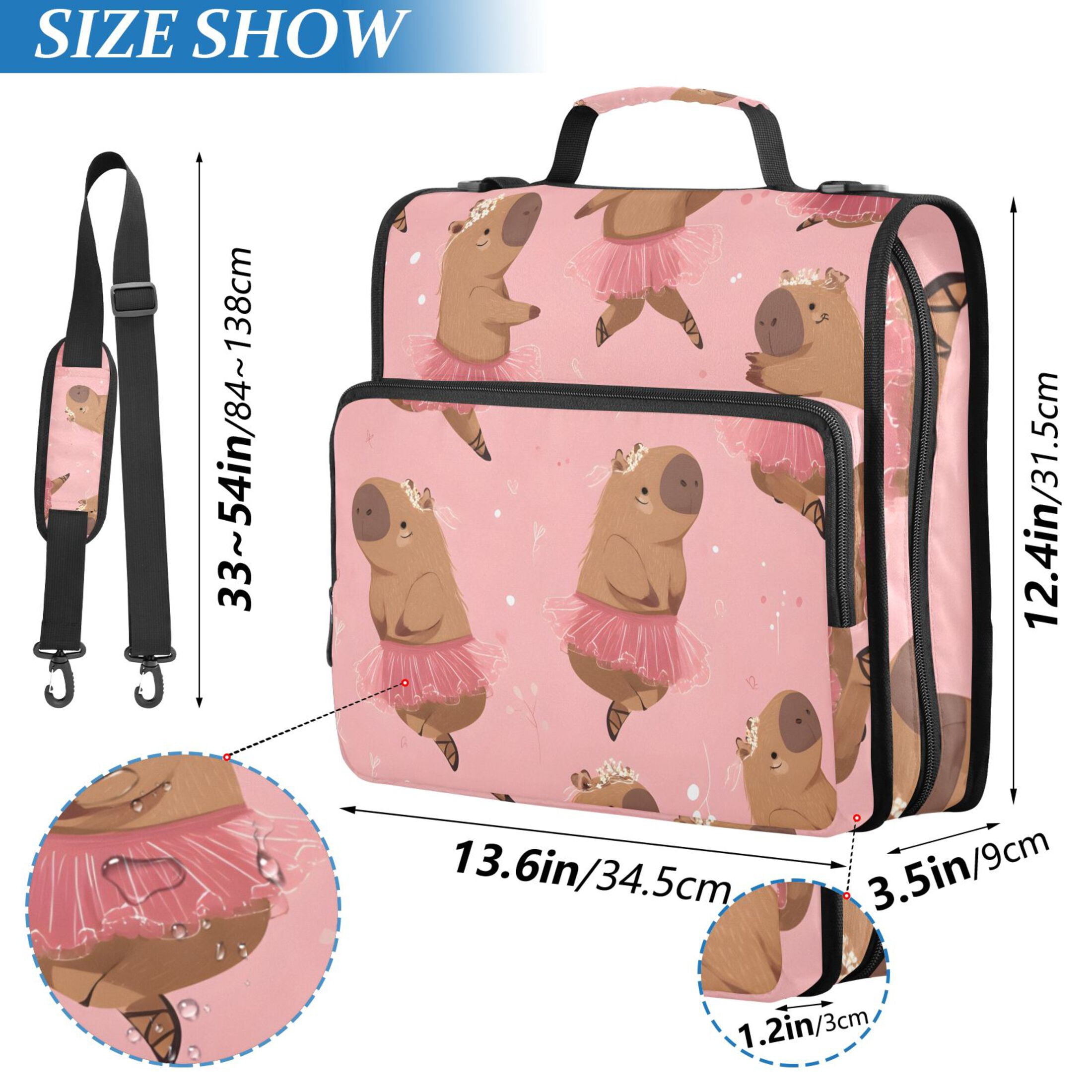 ALAZA Zipper Binder Capybara Dancing 3 Ring Trapper Keeper File Folder Organizer Bag