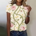 thumbnail image 2 of MEICHEN Women's Fashionable Casual Comfort Printed Short Sleeve Top Loose Summer T Shirts for Women, 2 of 3