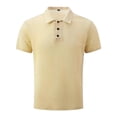 thumbnail image 2 of Qwertyu Breeze Capri Polo Shirt for Men Beer Belly Stiff Collar Mesh Shirts Summer Casual 2026 Summer Quick Dry Golf Shirt Beige XL, 2 of 6