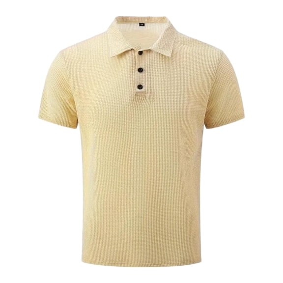 Breeze Shirts for Men Casual Wearbreeze Stretchy Golf Summer Fashion Collared Quick Dry Capri Polos for Daily Beige L