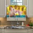 thumbnail image 5 of Coolnut Sunflower Kitchen Curtains 2 Panels, UV Protected Tier Curtains Half Window Curtains Kitchen Tiers for Guest Room Bathroom Sink Laundry Room Basement,24 x 27 Inch, 5 of 6