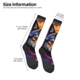 thumbnail image 2 of Naloa Colorful Wolf Head Thigh High Socks Extra Long Stretchy Sock Women Over Knee High Opaque Stocking Daily Wear, 2 of 6