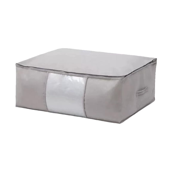 Quilt Storage Bag, Breathable Non-Woven Organizer with Clear Window for Blankets and Seasonal Clothes, Size S