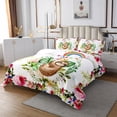 thumbnail image 2 of Sloth Quilt Set,Cute Rainbow Cartoon Sloth Bedspread Set Kawaii Room Decor,Jungle Animal Coverlet Set Twin,Butterflies Flowers Tree Branches Palm Leaves Quilted, 2 of 2