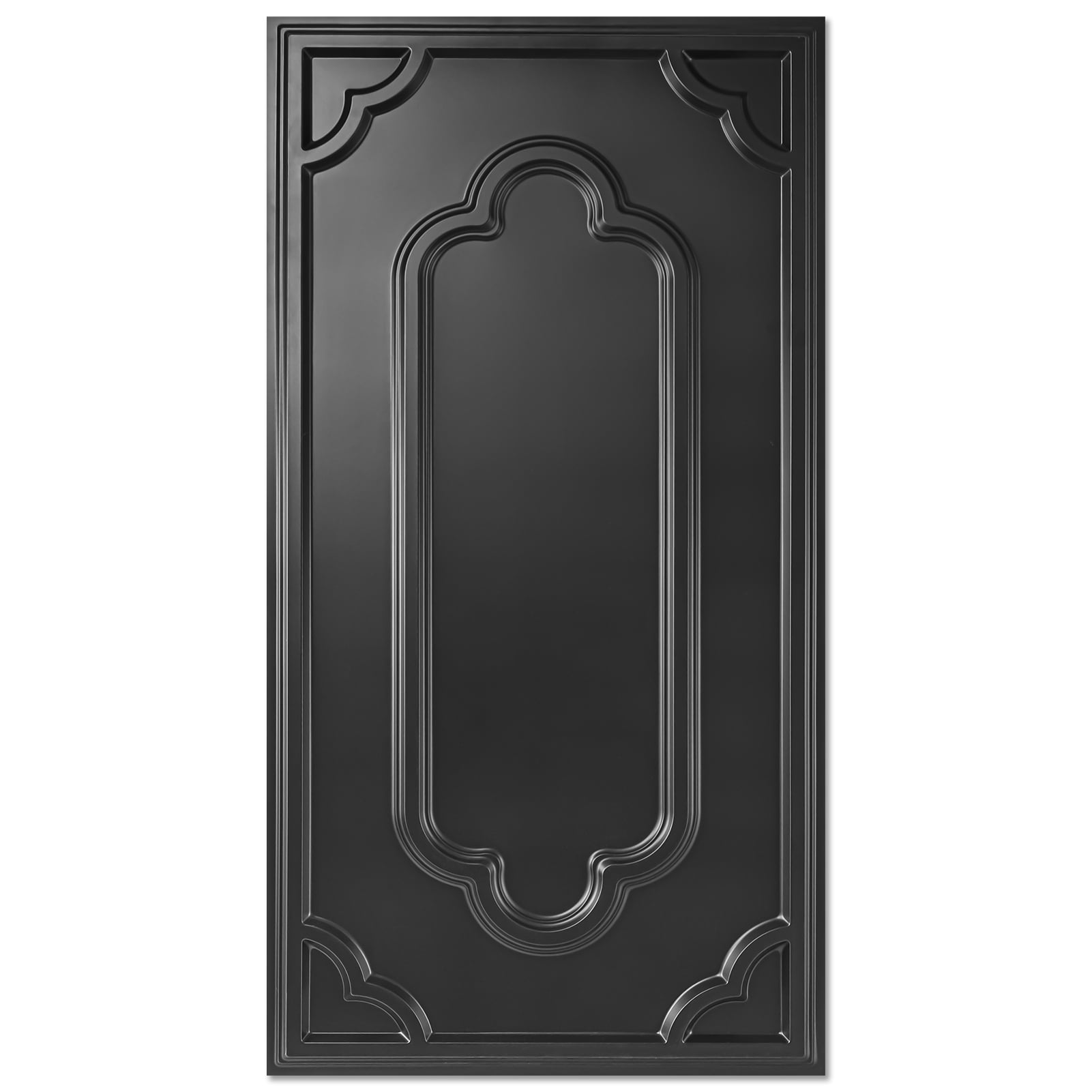 Art3d 12-Pack PVC Drop Ceiling Tiles，24x48in Glue up Ceiling Tile，Cover 96 sq.ft-Black