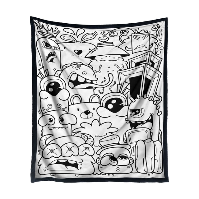 WUSUOWEI 1PC DIY Coloring Blanket,Color Your Own Blankets,Customizable Washable Colorings Blanket Kits,Coloring Mat,Creating Colorings Blankets for Adults,Art Activity Home Decoration