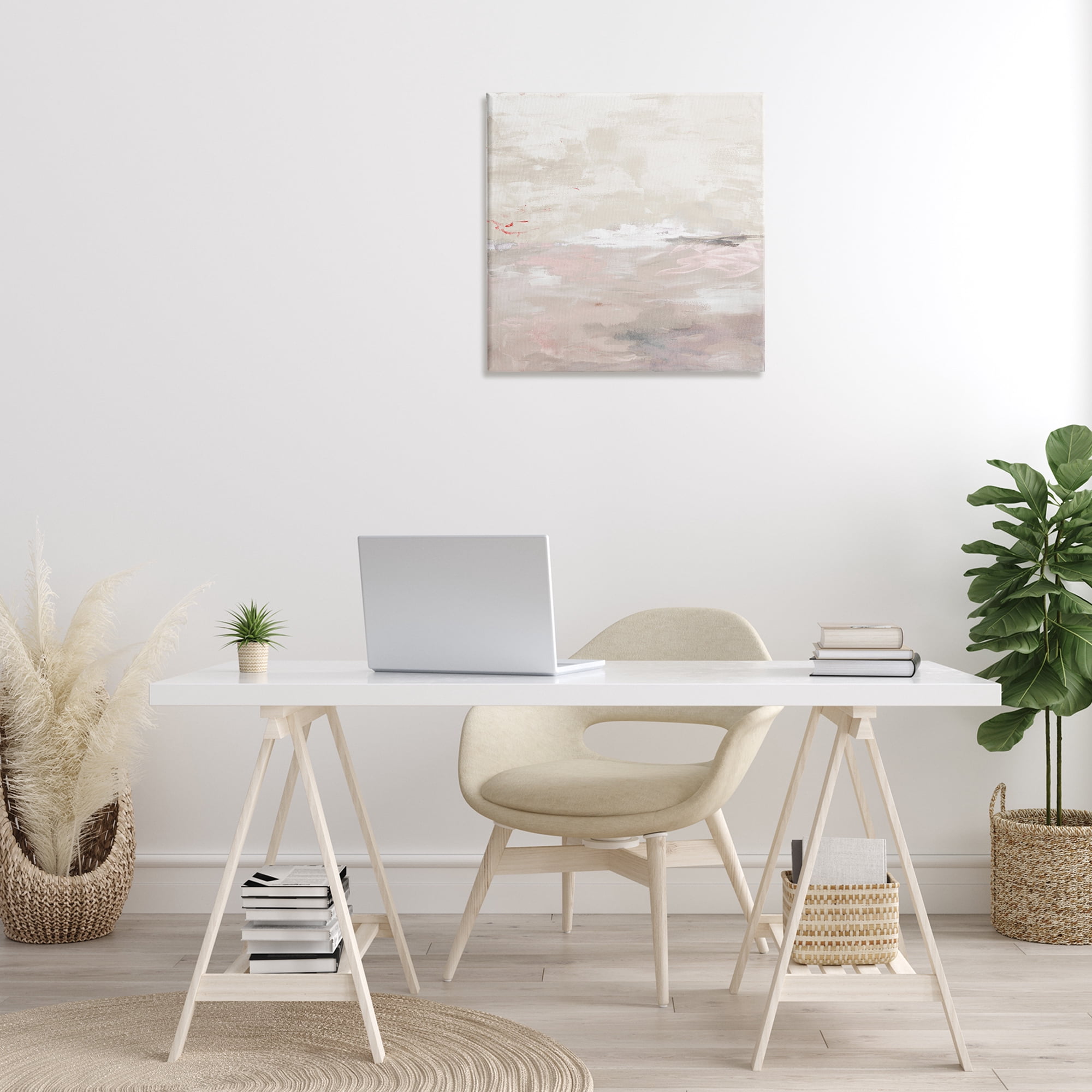 Stupell Industries Serenity Neutral Landscape Abstract Painting Gallery Wrapped Canvas Art Print Wall Art, 24 x 24