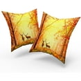 thumbnail image 2 of Golden Autumn Leaves Pillow Covers 20x20 Inch Set of 2, Wildlife Elk Deer Animal Throw Pillow Covers Square Cotton Fall Cushion Cover for Home Couch Sofa Patio Bedroom Livingroom, 2 of 6
