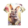 thumbnail image 4 of AUNVITO Boys & Girls Easter T-Shirt Short Sleeve Round Neck with Easter Print Casual Comfortable Festive Style, 4 of 6