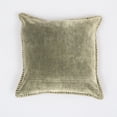 thumbnail image 2 of Stonewashed Cotton Velvet Throw Pillow with Decorative Handstiched Edges-19X19", 2 of 4