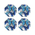 thumbnail image 2 of Balery 4 Pcs Blue And White Butterfliesleather Coasters Set, Drink Table Cup Coasters For Living Room Kitchen Coffee Decor, 2 of 9