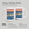 thumbnail image 4 of 15 fl oz Ceramic Mug, Nags Head, North Carolina, Jennette's Pier, Retro, Dishwasher & Microwave Safe, 4 of 5
