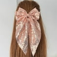 thumbnail image 2 of HIPYLO Glitter Bow Hair Clip for Baby Girl Ribbon Hair Clips Sparkly Bow Long Tail Barrette Hair Clip for Girls Kids Sequin Hair Bows Clip Barrette Bling Toddler Hair Accessories, 2 of 4