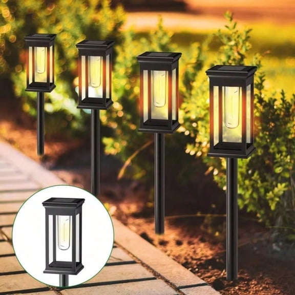 4Pack Solar Led Lawn Light Outdoor Waterproof Solar Pathway Light for Garden Courtyard Patio Landscape Walkway with Auto On/Off