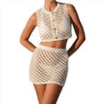 thumbnail image 3 of Conjuntos de Dos Piezas de Falda y Pareo, Trajes de Baño de Crochet para Mujer, Conjuntos de Playa Sexys para Vacaciones en Resorts. M, 3 of 10