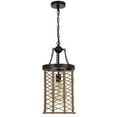 thumbnail image 6 of Cal Lighting Lillington 60W Metal Pendant Light With Burlap Roped Cage, 6 of 6