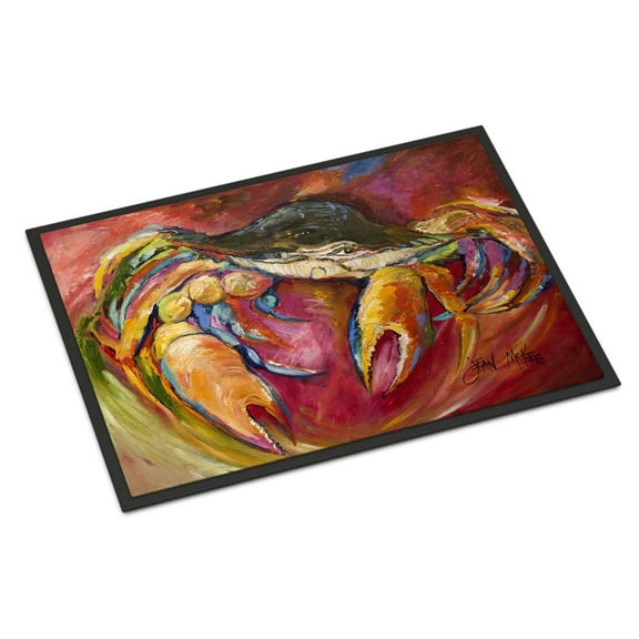 Carolines Treasures JMK1105MAT Blue Crab Stars Door Mat Indoor Rug or Outdoor Welcome Mat 18x27 Doormat  27"L x 18"W