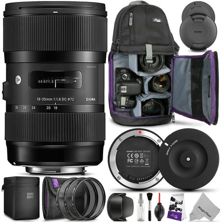 Sigma Camera Lens Sigma 18-35mm F1.8 Art DC HSM Lens for Canon DSLR Cameras w/Sigma USB Dock & Advanced Photo and Travel Bundle (Sigma 4 Year USA Warranty) ()