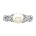 thumbnail image 5 of Sterling Silver Rhodium Plated Diamond and FW Cultured Pearl Ring QR4626, 5 of 5