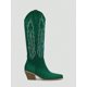 thumbnail image 4 of Women's Chunky/medium Heel Pointed Toe Western Style Embroidered Over The Knee Boots For Autumn/winter, 4 of 4