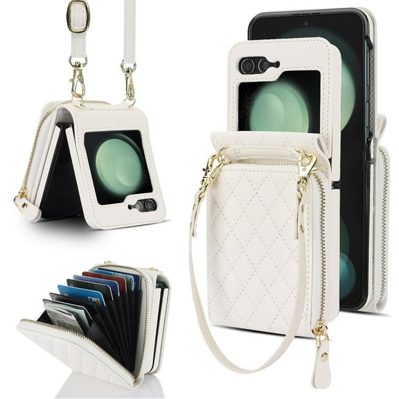 For Samsung Galaxy Z Flip 7 Fe 6 5 4 3 Phone Case Leather Cover Wallet Bag
