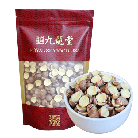 Royal Seafood USA Red Lotus Seed 225g Core removed Dried Lotus Seed Natural Herbal tea, for soup, hand picked Pack in USA