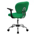 thumbnail image 2 of Mid-Back Bright Green Mesh Padded Swivel Task Chair with Chrome Base and Arms, 2 of 7