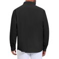 thumbnail image 3 of INSPIRE CHIC Back to School Men's Long Sleeve Button Down Solid Linen Dress Shirt 2XL Black, 3 of 6