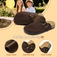 thumbnail image 4 of HSBDNZQ Kids Suede Clogs with Cork Footbed, Arch Support Mules for Boys & Girls, Adjustable Buckle Non-Slip Sandals, Slip-On Slides for Indoor Outdoor, 4 of 6