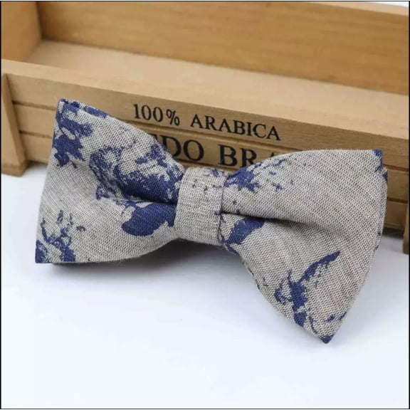 Navel Branch Floral Bow-Tie