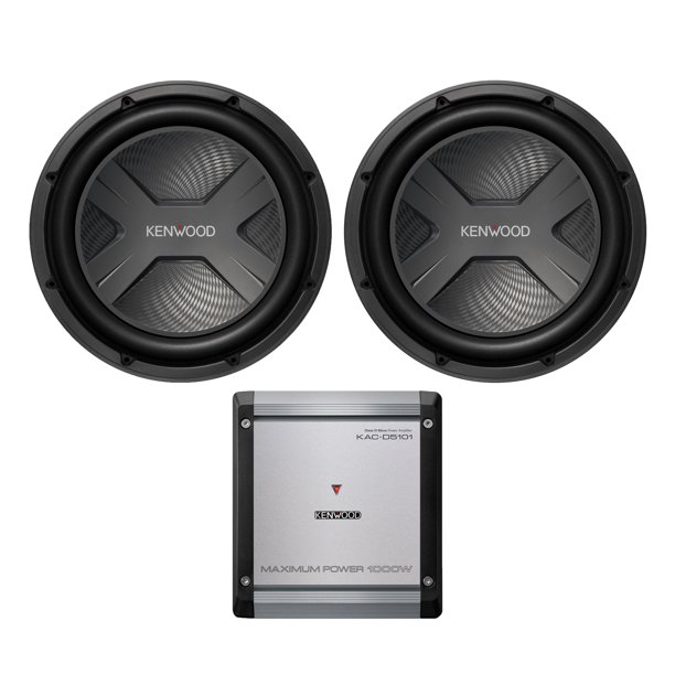 KENWOOD KACD5101 D Series 1,000Watt Monoblock Class D Amp & 2 Pack KFCW3041 12Inch 2,000