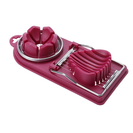 

2pcs Egg Splitters 2-in-1 Multifunctional Egg Slicers Fruit Egg Cutter Egg Segmentation Tool for Home Kitchen (Red)