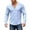 Blue, variant on Custom Fit ’s Linen Casual Button Up Shirt – Autumn Lightweight Long Sleeve Design With Knit Collar For Comfortable Style