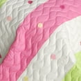 thumbnail image 3 of G&J Elf Valley 3PCs Striped Pattern Quilt Set King Size White Pink Color, 3 of 4