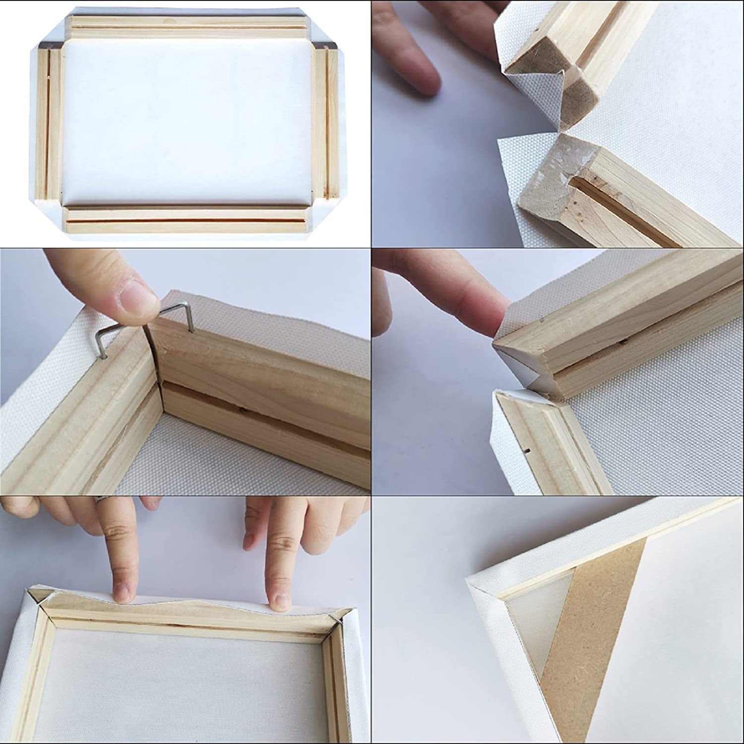 P&L Art Canvas Frame Kit 16 Piece Nature Wood Frame Molding & Frame Making Kit