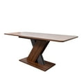 thumbnail image 5 of GZXS Modern Rectangle Extendable Dining Table for 4–8 People, Wood-Look Tabletop with Geometric X-Base, 55.12"-70.87" Multifunctional Wooden Kitchen Table in Walnut Finish, 5 of 9