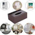 thumbnail image 5 of Caja de pañuelos rectangular de cuero PU, soporte para caja de pañuelos multifuncional, caja de Control remoto, 5 of 5