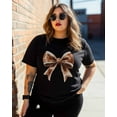 thumbnail image 3 of T Shirts for Women Short Sleeve Cotton Crewneck T-Shirt, Brown White Decorative Bow Tee Tops Casual Basic T-Shirts, XS-5XL Black XS, 3 of 7