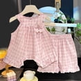 thumbnail image 2 of Toddler Girl Clothes Little Kids Summer Outfits Short Sleeve T-Shirt Top Shorts Set 2PCS Girl's Clothing 6-12 Months 12-24 Months 2t 3t 4t 5t 6t 7t 8t 9t Children 18-24 Months, 2 of 7