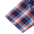 thumbnail image 5 of Coevals Club Mens Pearl Snap Plaid Western Cowboy Button Up Short Sleeve Shirts Blue White Orange 15 4X-Large, 5 of 7