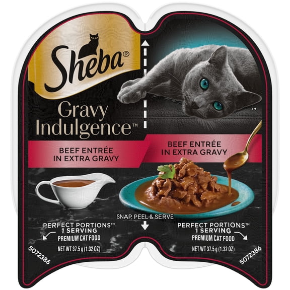 Sheba Gravy Indulgence Adult Wet Cat Food, Beef Entrée In Extra Gravy, 2.64 Oz.