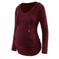 thumbnail image 2 of asdoklhq Maternity Clothes for Women,Maternity Hoodie Long Sleeves Shirt CasualVneck Top Pregnancy Sweatshirt Tunics, 2 of 4