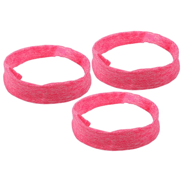 3 uds diademas deportivas para hombres y mujeres, bandas antideslizantes para el cabello, bandas para la cabeza para correr sudor para ejercicio deportivo, rosa roja