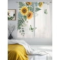 thumbnail image 4 of Spring Sunflower Sheer Curtains 72 Inches Long 2 Panels Set, Window Sheer Curtains for Living Room/Bedroom, Garden Botanical Leaves Butterflies Light Filtering Rod Pocket Curtain 52''x72''x2, 4 of 8