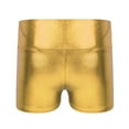 thumbnail image 2 of Miutii Kids Girl High Waisted Booty Shorts Rave Dance Hot Pants Gymnastics Yoga Sports Workout Swimsuit Activewear Gold 4, 2 of 4