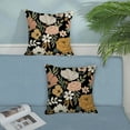 thumbnail image 3 of Boho Floral Pillow Covers 20x20 Set of 2, Vintage Flowers Summer Spring Throw Pillows Rustic Modern Farmhouse Decorative Black Pillowcase Linen Bohemian Outdoor Cushion Case for Sofa Home Decor, 3 of 6