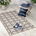 thumbnail image 1 of Deerlux QI003644.S Tapis de Salon Moderne 4 x 6 Pi. avec Support Antidérapant, Multicolore - Petit - Motif Printemps Rond - Rectangle, 1 of 6