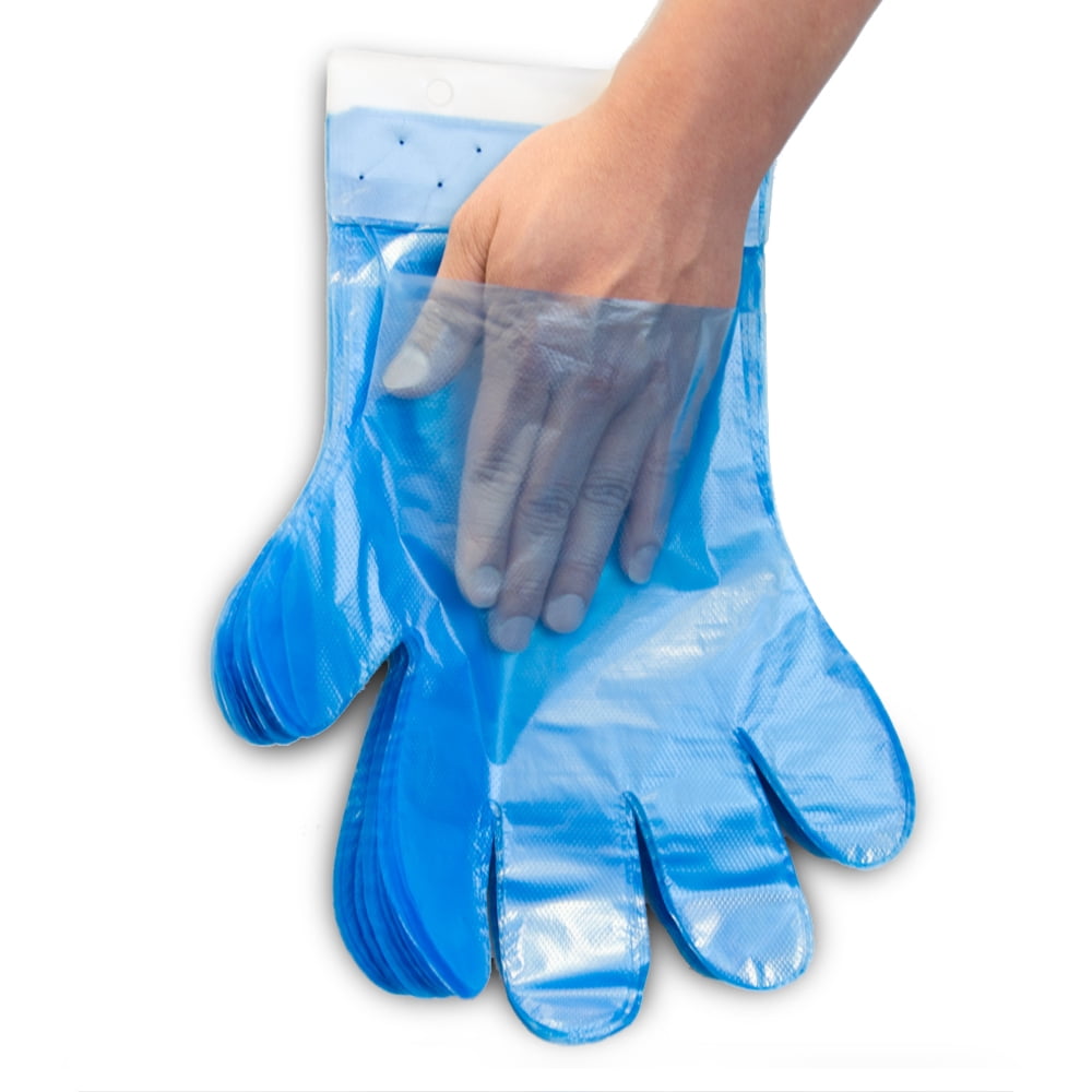 Tronex 2424 HDPE Disposable Gloves, Embossed, Blue, Unisize, Case of 2,000