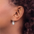 thumbnail image 3 of Sterling Silver Rhodium-Plated Diamond-Cut Teardrop Dangle Earrings (24.73 X 8.1) Made In Thailand qe15284, 3 of 4
