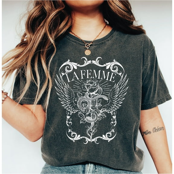 La Femme Shirt, Snake And Rose Dark Art Shirt, Snake And Rose Shirt Gift-209